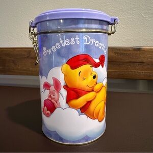 Vintage 2005 Disney Winnie the Pooh & Piglet Sweet Dreams Tin Canister